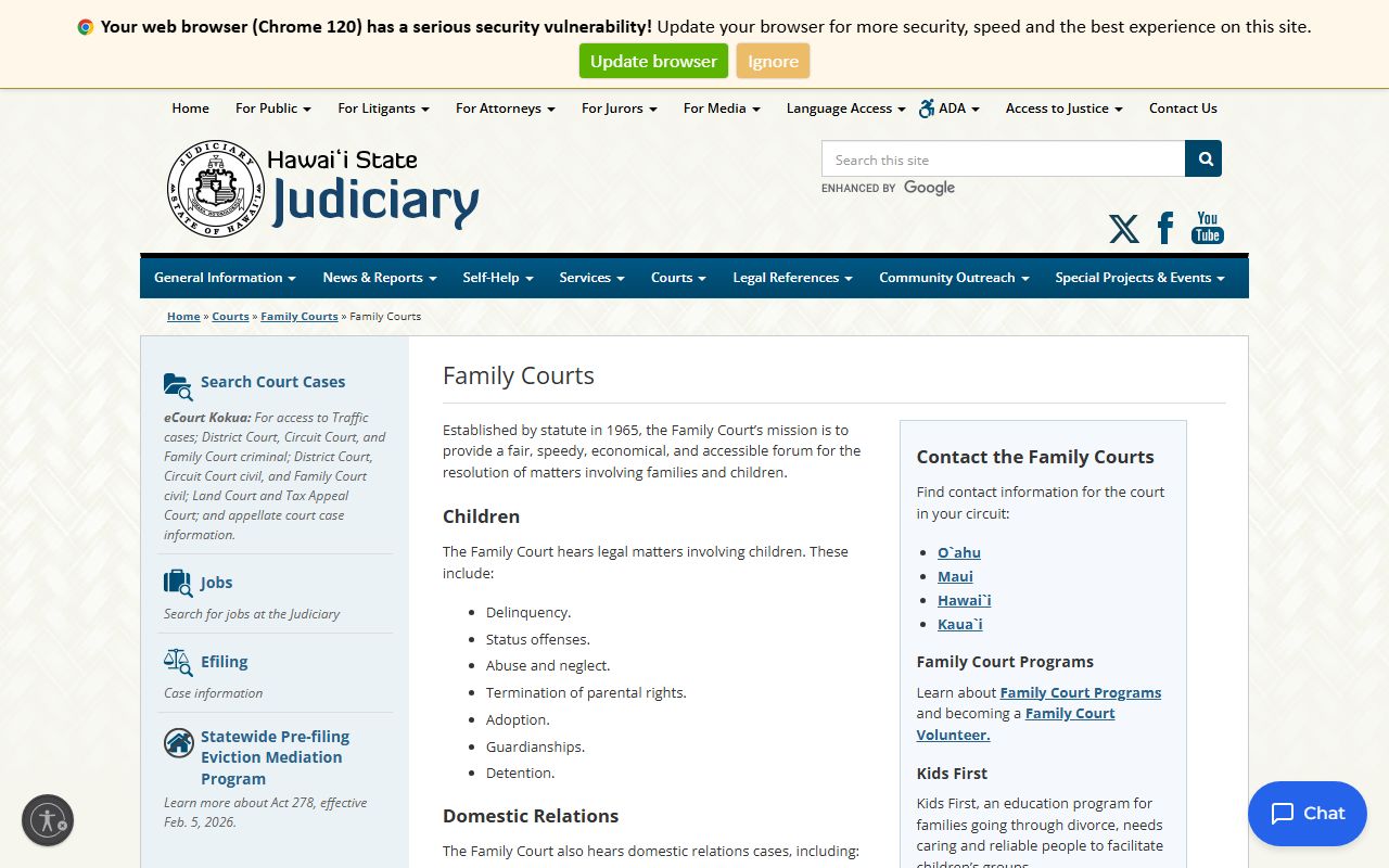 east honolulu dissolution of marriage first circuit family court information
