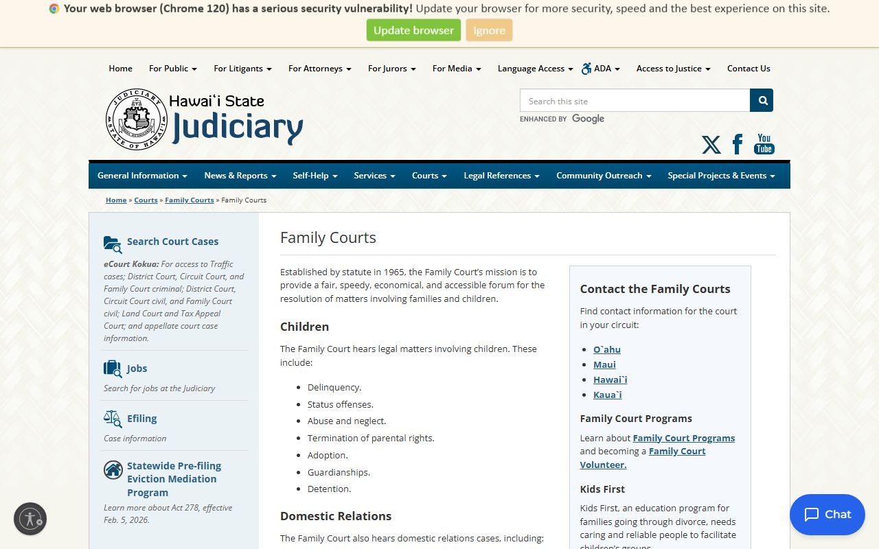 First Circuit Family Court serving Mililani Mauka dissolution of marriage cases