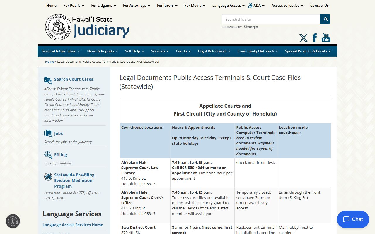 honolulu county dissolution of marriage first circuit legal documents public access terminals