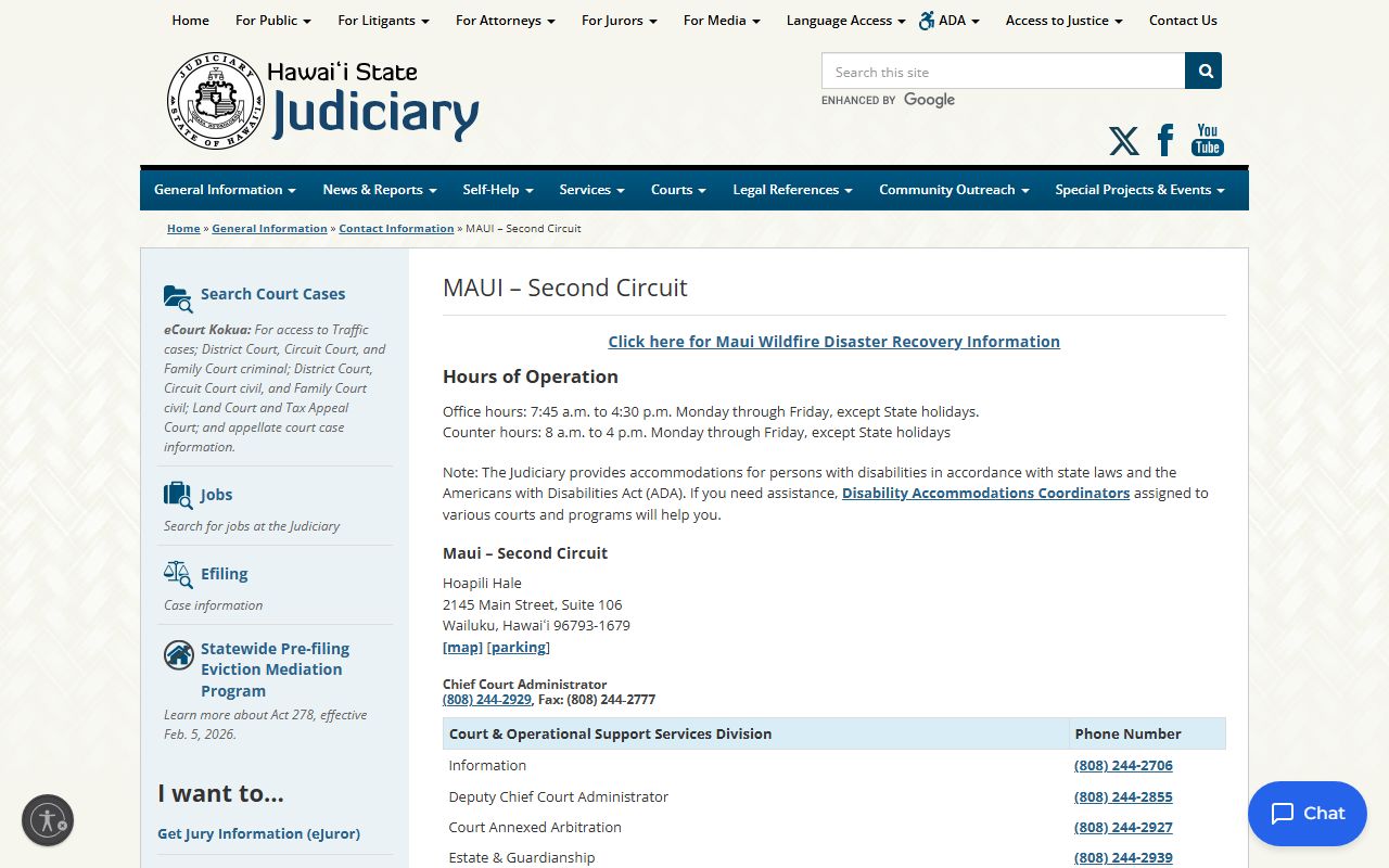 kalawao county dissolution of marriage second circuit maui court records